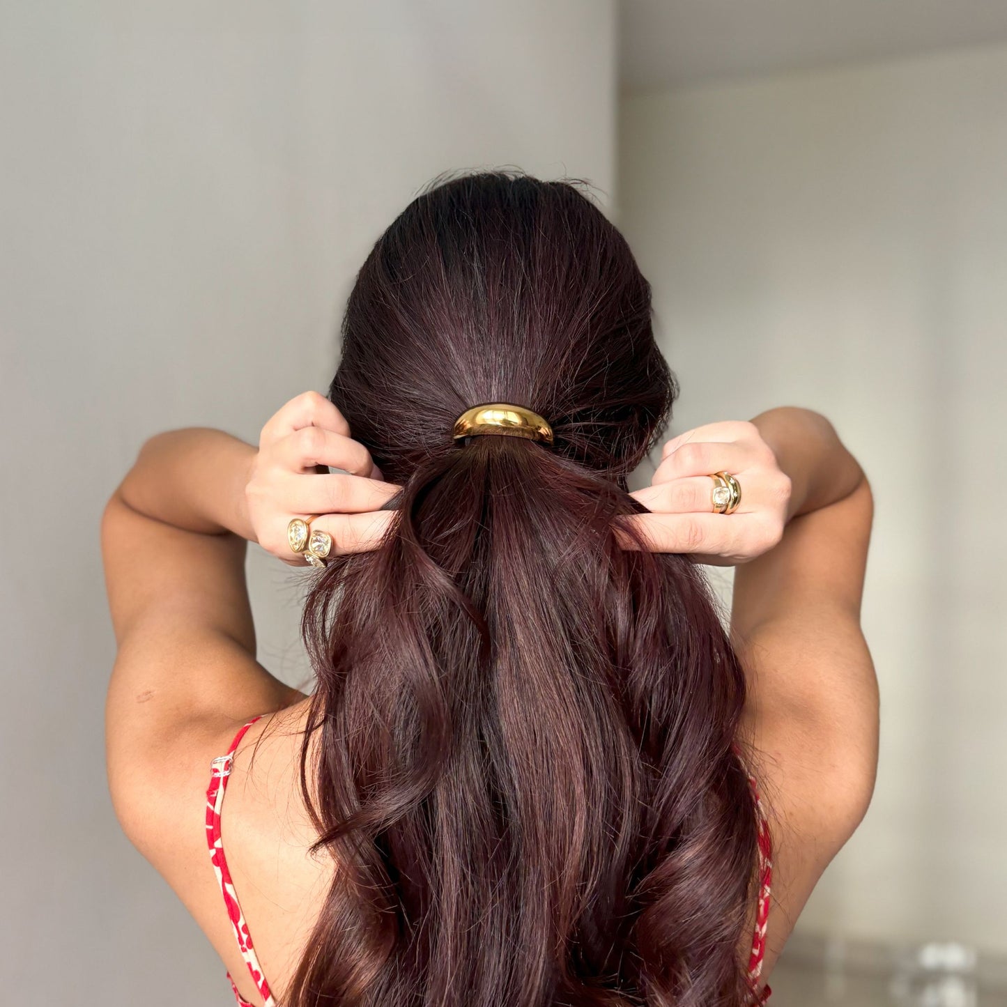 Crescent hair tie